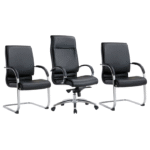 Trio de chaises de bureau élégantes – mobilité et accueil réunis