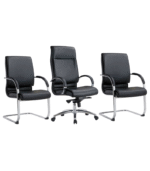Trio de chaises de bureau élégantes – mobilité et accueil réunis – Image 2