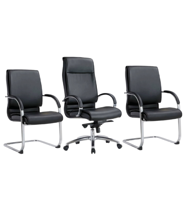 Trio de chaises de bureau élégantes – mobilité et accueil réunis