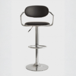 Tabouret de Bar Réglable – Cuir Noir & Chrome