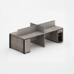 Bureau 4 postes – Espace collaboratif structuré et moderne