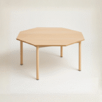 Table octogonale semi métallique pour adultes D 120 cm, hauteur 75 cm