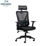 Fauteuil de bureau, Fauteuil réglable, Design contemporain, Noir mat, Confortable, Fabrication EUROP