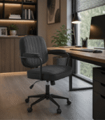 Fauteuil de Bureau Vintage Noir – Image 2