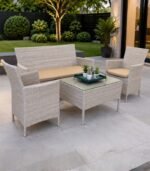 Salon de Jardin en Résine Tressée 4 Places avec Table Basse – Image 2