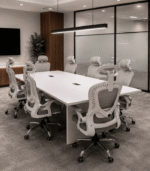 Table de Réunion Nova Blanc – Design Moderne pour Salle de Conférence – Image 2