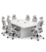 Table de Réunion Nova Blanc – Design Moderne pour Salle de Conférence