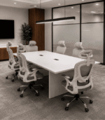 Table de Réunion Nova Blanc – Design Moderne pour Salle de Conférence – Image 2